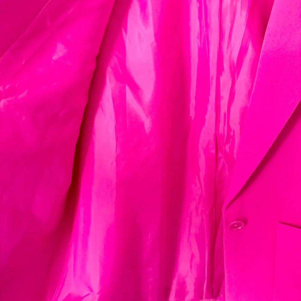 DKNY Hot Pink Blazer Jacket Single Button Stretch Size L - Picture 6 of 9